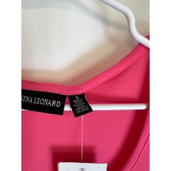 Nina Leonard Womens Spring Rose/Blue Burgundy Miracle Matte Jersey Dress XL - Picture 5 of 7